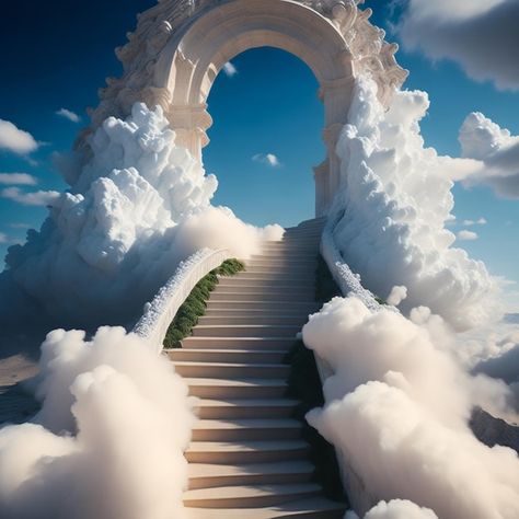 Heaven Gates, Stairway Pictures, Stairway Photos, Path To Heaven, Stairs To Heaven, Heaven's Gate, Jesus Christ Artwork, Church Poster Design, Beautiful Angels Pictures