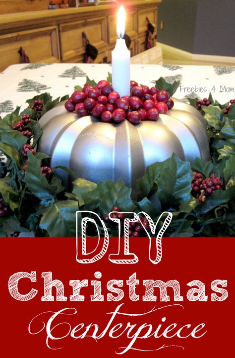 DIY Christmas Centerpiece – Bundt Pan Candle Holder http://freebies4mom.com/bundtcandle/ Diy Christmas Centerpiece, Bundt Pans, Diy Christmas Decorations For Home, Cozy Home Decor, Christmas Centerpieces Diy, Christmas Centerpiece, Diy Christmas Decorations Easy, Bundt Pan, Holiday Centerpieces