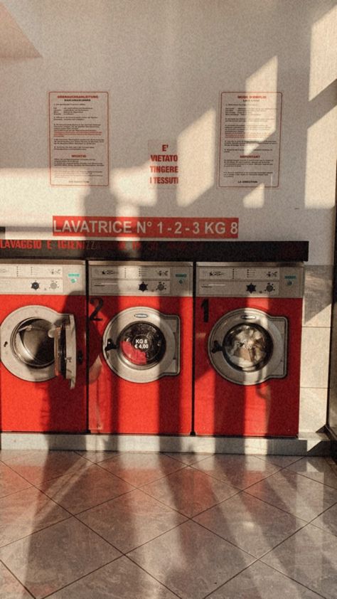 Laundry Day Aesthetic, Laundry Mat Aesthetic, Red Laundry Room, Laundry Aesthetic, Aesthetic Laundry, Coin Laundry, Chinese Takeaway, A Level Photography, Laundry Mat