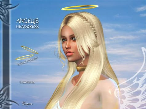 sims 4 cc // custom content accessories // the sims resource // [Suzue] Angelus Headdress // angel halo halloween supernatural Sims4 Angel Cc, Sims 4 Angle Cc, Ts4 Angel Cc, Halo Sims 4 Cc, Sims 4 Cc Angelic, Angelcore Sims 4 Cc, Sims 4 Cc Angel Halo, Sims 4 Angel Cc, The Sims 4 Cc Halloween Accessories