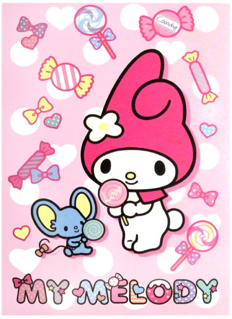 Sanrio My Melody Candy Notebook Prom Posters, Shinzi Katoh, Dark Kawaii, Pink Wallpaper Hello Kitty, My Melody Wallpaper, Unicorn Pictures, Wave Pool, Melody Hello Kitty, Stationery Products