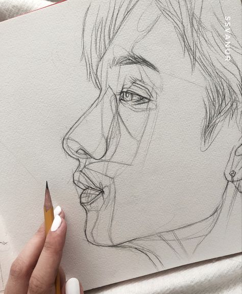 Bang Christopher Chan | Stray Kids | drawing by ssvanur Bangchan Side Profile Drawing, Bangchan Fanart Sketch, How To Draw Stray Kids, Skz Drawing Reference, Bangchan Drawing Easy, Kpop Drawings Stray Kids, Stray Kids Drawing Sketch, Felix Stray Kids Sketch, Changbin Drawing Pencil