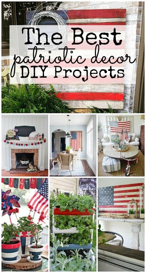 Patriotic Decorations Diy, Red White Blue Decor, Red White Blue Decorations, Patriotic Centerpieces, Patriotic Diy, Patriotic Projects, Fourth Of July Decor, Patriotic Decor, Patriotic Crafts