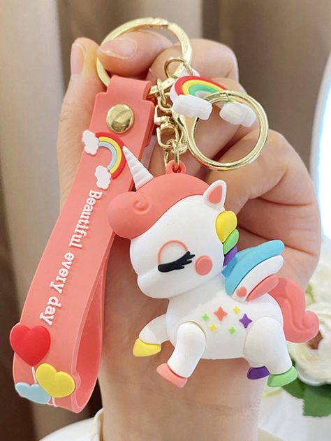 1pc Cute Unicorn Heart & Rainbow Shaped KeychainI discovered amazing products on SHEIN.com, come check them out! Rubber Keychain, Heart Rainbow, Rainbow Party, Cute Unicorn, Key Pendant, Soft Rubber, Amazing Products, Couple Gifts, Party Gifts