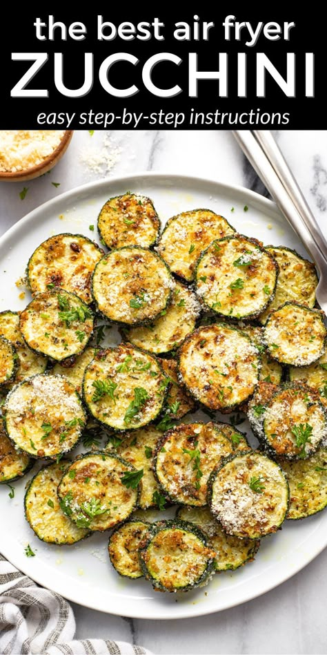 Zucchini Recipes Air Fryer, Easy Veggie Side Dish, Air Fryer Zucchini, Recipes Air Fryer, Best Air Fryer, Easy Veggie, Italian Appetizers, Air Fryer Dinner Recipes, Air Fryer Recipes Easy