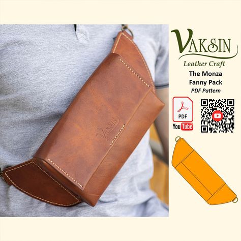 The Monza Leather Fanny Pack Pdf pattern on my Etsy store link in bio Leather Belt Bag Pattern, Leather Fanny Pack Pattern, Waist Bag Pattern, Belt Bag Pattern, Leder Diy, Fanny Pack Pattern, Diy En Cuir, Belly Bag, Leather Craft Patterns