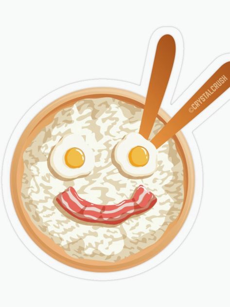 Cute Disney's Mulan inspired hydro sticker! Mushu wakes Mulan up with this cute breakfast (congee - Chinese rice porridge) on the first day of her training. "All right! Rise and shine Sleeping Beauty. Come on get your clothes on. Get ready. Got breakfast for ya. Look, you get porridge, and it’s happy to see you!" Perfect for lovers of Mulan and Disney. Congee Breakfast, Mulan Porridge, Breakfast Congee, Congee Recipe Breakfast, Oatmeal Congee, Instant Pot Congee Rice Porridge, Cute Breakfast, Breakfast Porridge, Eggs And Bacon