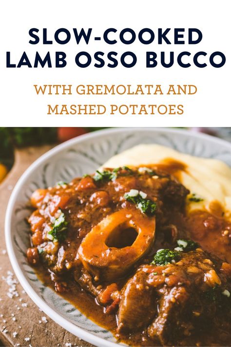 Lamb Shank Recipe Greek, Indian Lamb Shank Recipe, Oso Bucco Recipe Lamb, Crockpot Osso Bucco, Lamb Shank Osso Bucco Recipe, Lamb Bones Recipe, Osso Bucco Recipe Slow Cooker, Osobuco Recipe, Lamb Osso Bucco Recipe