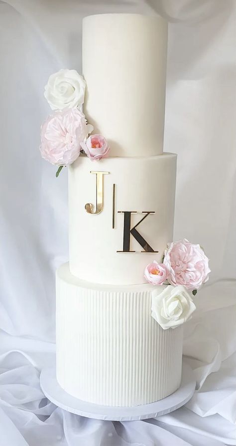 Wedding Cake With Monogram, Wedding Cake Initials, Initials On Wedding Cake, Wedding Cake Monogram Initials, White Wedding Cake With Monogram, Wedding Cake Initials Topper, Wedding Pricing Guide, Wedding Cake With Initials, Cake Dessert Table