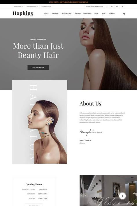 13 unique and modern beauty salon website templates to help you create a stunning online presence for your #Hair_Salon_Web_Design #Hair_Salon_Website_Design #Salon_Signage #Illustration_Hair Hair Salon Web Design, Hair Salon Website Design, Salon Website Design, Beauty Salon Website, Makeup Artist Website, Beauty Web, Luxury Website, Website Design Inspiration Layout, Best Website Design