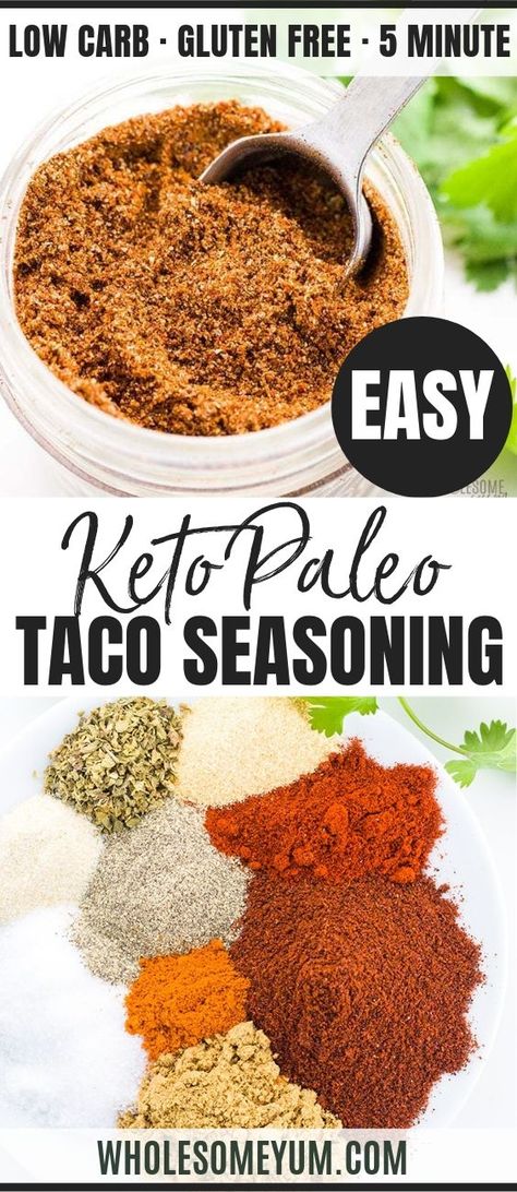 Paleo Taco Seasoning, Paleo Taco, Taco Seasoning Mix Recipe, Keto Seasoning, Low Carb Taco Seasoning, Paleo Tacos, Keto Taco Seasoning, Mild Taco Seasoning, Low Carb Taco