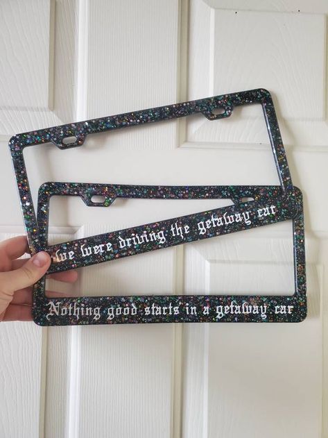 Getaway Car License Plate Frame Choose Style | Etsy Girly Car Accessories, Cool Car Accessories, Girly Car, Car License, Getaway Car, Cute Car Accessories, Car License Plate, Car Personalization, Long Live Taylor Swift