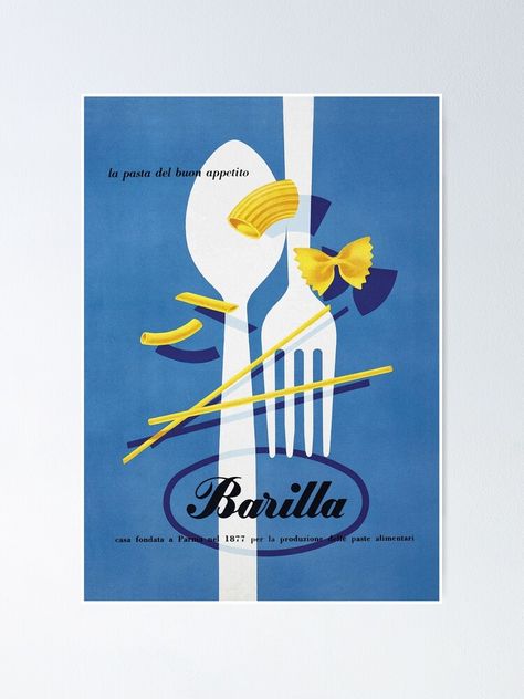 "Vintage Italian Pasta food advertisement Italy" Poster for Sale by Glimmersmith | Redbubble Pasta Poster, Food Advertisement, Barilla Pasta, Pasta Art, Italy Poster, Pasta Food, Blue Backdrops, Italian Pasta, Nature Prints