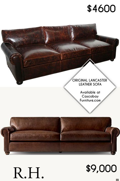 Another much more cost efficient Dupe of the Restoration Hardware Original Lancaster Leather Sofa in the 9' option. Available now at CascobayFurniture.com Restoration Hardware Leather Sofa, Restoration Hardware Lancaster, Restoration Hardware Leather Sectional, Restoration Hardware Decor, Rh Lancaster Leather Sofa, Pottery Barn Turner Leather Sofa, Pottery Barn Black Leather Sofa, Shop Couch Learher, Large Square Ottoman