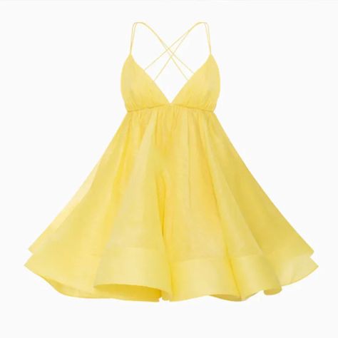 Spaghetti Strap V-neck Flowy A-Line Mini Dress A Line Shorts, Spaghetti Strap Dresses, Dresses Short, White Mini Dress, Yellow Dress, Mini Dresses, Sweater Jacket, Set Dress, Spaghetti Strap