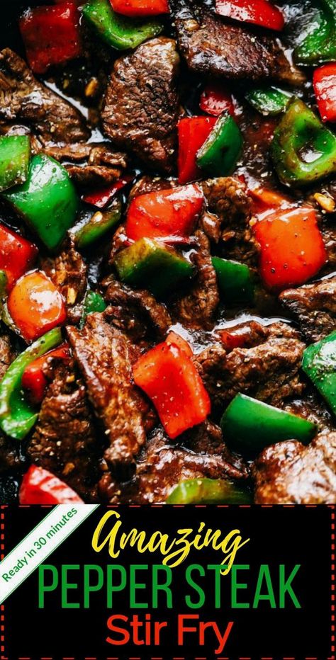 Satisfy your cravings with this mouthwatering pepper steak stir fry, a perfect blend of tender beef strips and vibrant bell peppers, all tossed in a savory sauce. Quick and easy to prepare, this dish is ideal for busy weeknights or when you want to impress your family with a restaurant-quality meal at home. Packed with flavor and nutrition, it's a delicious way to enjoy a balanced dinner without the fuss. Give your taste buds a treat with this irresistible stir fry that promises to become a family favorite. Steak Stirfry Recipes, Pepper Steak Stir Fry, Steak Stir Fry, Pepper Steak Recipe, Grilled Steak Recipes, Mapo Tofu, Pepper Steak, Flank Steak, Beef Recipes Easy