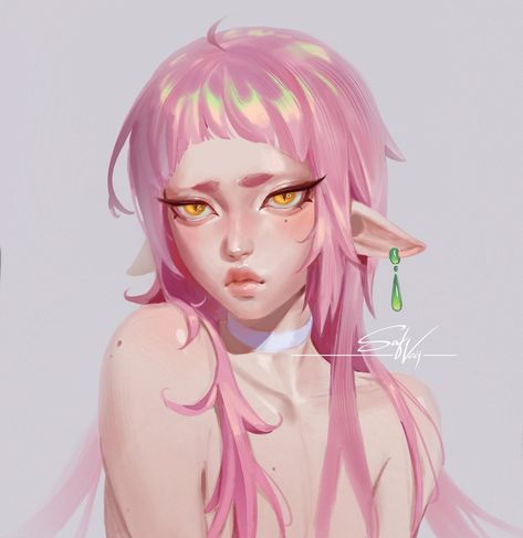 Dnd Art, Art Inspiration Drawing, Art Reference Photos, Art Reference Poses, Fantasy Character Design, Pretty Art, Cool Artwork, Character Design Inspiration, Pink Hair