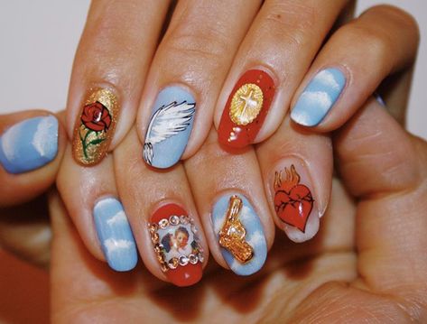 @imarninails Met Gala Nails, Gala Nails, Juliet Aesthetic, Romeo + Juliet Aesthetic, Secret Cinema, French Tip Design, White French Tip, London Nails, Inspired Nails