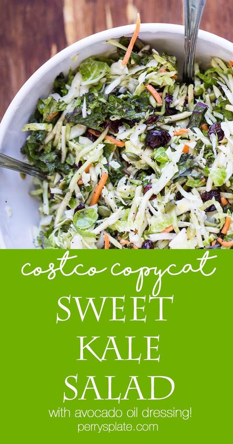 Costco Salad, Costco Copycat, Kale Salad Dressing, Sweet Kale Salad, Salad Copycat, Kale Vegetable, Dairy Free Salads, Best Macaroni Salad, Kale Salad Recipes