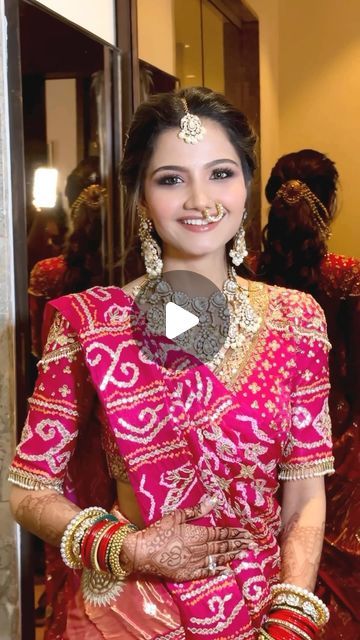 Krwachoth Look, Karwachoth Look In Saree, Saree With Pallu On Head, Krwachoth Special Look, Bandhej Saree Blouse Design, Karwachauth Look In Saree, Pink Saree Look, Baraat Outfit, Karwachauth Look