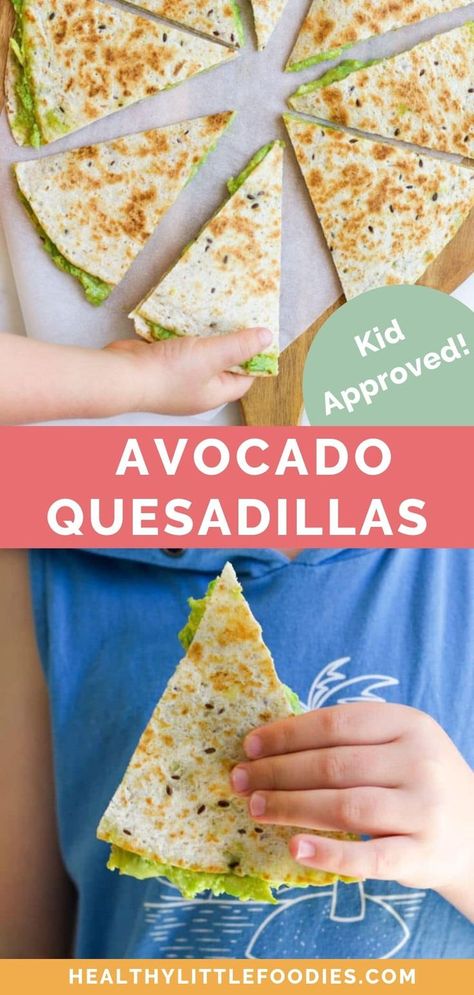 Avocado Recipes For Diabetics, Recipes With Avocado Easy, Baby Quesadilla, Avocado Lunches, Avacacado Recipes, Avocado Snack Ideas, Avocado Quesadilla, Healthy Quesadilla, Avocado Recipes Breakfast