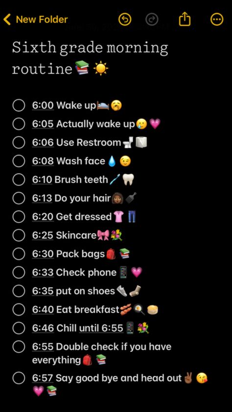 6th Grade Morning Routine, Middle School Morning Routine, Tips For 6th Grade, 6th Grade Tips, 7th Grade Tips, Before School Routine, School Night Routine, Morning Routines List, Night Before School