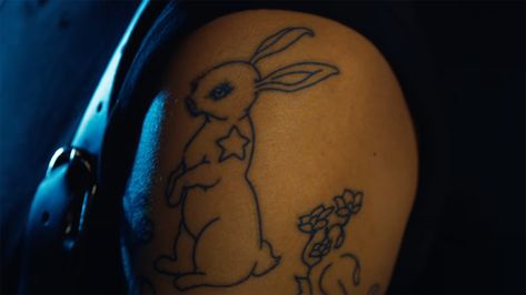 Follow The White Rabbit Matrix Tattoo, White Rabbit Matrix Tattoo, Matrix Rabbit Tattoo, Matrix White Rabbit, Matrix Tattoo Ideas, Egg Reference, Trashy Tattoos, Matrix Tattoo, White Rabbit Tattoo