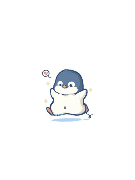 Cute Pfp Blue Aesthetic, Blue Penguin Icon, Cute Penguin Drawing, Penguin Doodle, Cute Penguin Cartoon, New Nature Wallpaper, Penguin Cartoon, Blue Penguin, Kawaii Penguin