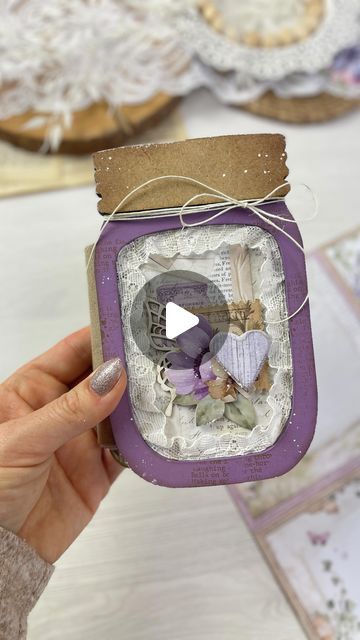 Creative Studio on Instagram: "Great thing about the new MDF shapes from @stamperia is that they can be covers for your mini albums 💜 easy to paint or cover with paper, whichever you prefer ☺️  Here I made a mason jar mini album using MDF shape and ‘Lavender’ collection. …. For products check bio or comment ‘supplies’ I’ll send you link to my blog with photos and product links ☺️ ….. #stamperia #minialbum #papercrafting #photoalbum #handmadealbum #handmade #scrapbooking" Stamperia Paper Scrapbooking, Easy To Paint, Vintage Ephemera, Scrapbook Albums, Easy Paintings, Mini Album, Creative Studio, Mason Jar, Mini Albums