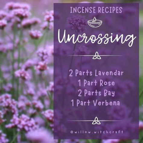 Incense Recipes ~ Uncrossing Incense Blend. You don't always need to buy incense sticks. The beauty of loose incense is that you can add whatever you like. These recipes today are just ideas. Base recipes. You can add or take away whichever you like. The important thing to remember is that it has to be personal to you. Loose incense can be burned over a coal disc or an oil burner. #todaysposts ##topicoftheday #incense #looseincense #looseincenseblends #incenserecipes #uncrossing #uncros... Uncrossing Oil Recipe, Uncrossing Oil, Native Spirituality, Incense Recipes, Chaos Witch, Wolf And Raven, Incense Blends, Loose Incense, Magic Healing