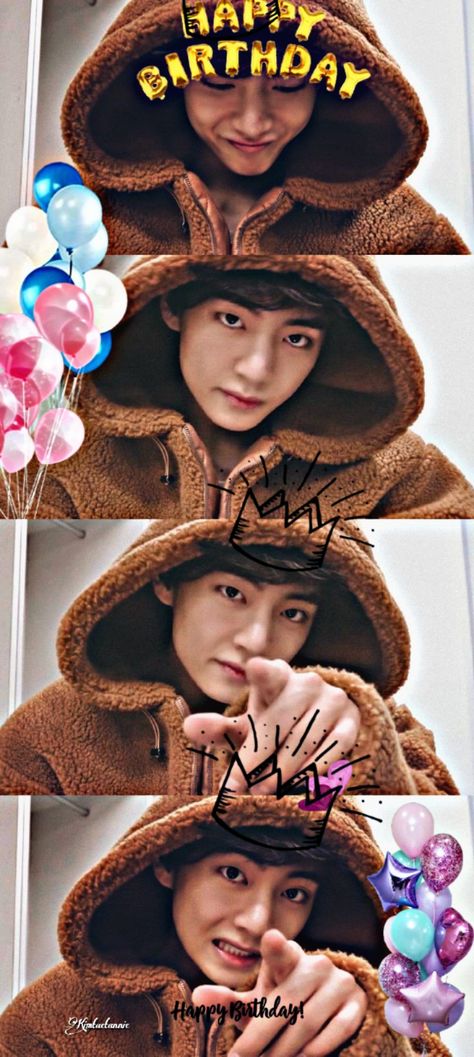 Kim Taehyung Birthday Photo, Happy Birthday Taehyung, Bts V Birthday, Birthday Wishes Pics, Bts Happy Birthday, Bts V Photos, Happy Birthday Template, Black Pink Background, Taehyung Wallpaper