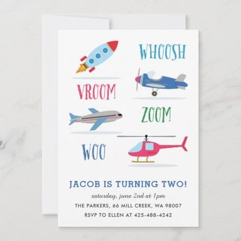 Airplane Birthday Invitations & Invitation Templates | Zazzle Helicopter Themed Birthday Party, Airplane 3rd Birthday Party, Helicopter Birthday Party, Helicopter Party, Helicopter Birthday, Planes Birthday Party, Planes Birthday, Rockets For Kids, Air Plane