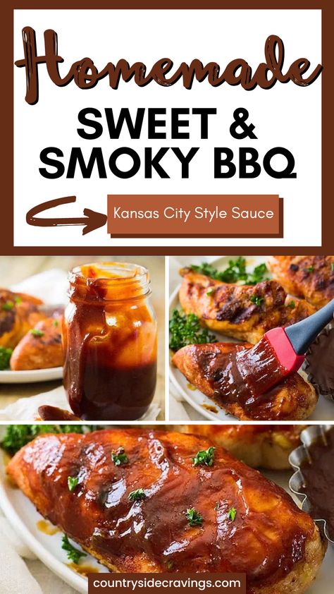 Treat your taste buds to the authentic flavors of Kansas City with our Homemade BBQ Sauce! Crafted with care using simple ingredients, this sauce strikes the perfect balance between sweet and smoky, making it the ideal accompaniment to grilled meats, sandwiches, and more. Whether you're hosting a backyard barbecue or simply craving a taste of the Midwest, this sauce is sure to add a deliciously bold flavor to your dishes. Banana Bbq Sauce, Homemade Bbq Sauce No Ketchup, Kansas City Barbecue Sauce Recipe, Kansas City Bbq Sauce, Home Made Bbq Sauce, Kansas City Bbq, Best Sauce Recipe, Make Bbq Sauce, Best Barbecue Sauce