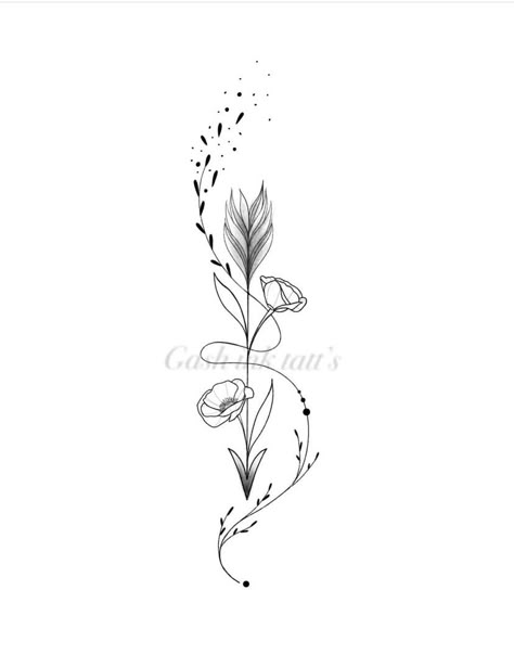 Arrow Tattoo, Spine Tattoos, S Tattoo, Birth Flowers, Inspirational Tattoos, Flower Tattoos, Flash Tattoo, Tattoo Drawings, New Tattoos