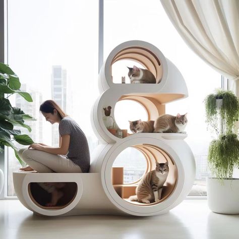 Customized modern indoor dog and cat furniture 3D printing integrated small animal cabinet house pet cage cat house Animal Cabinet, Tower Furniture, Cat Scratcher Tree, Tree Hole, Diy Chat, Cat Patio, Cat Tree House, Cat Houses, Modern Cat Furniture