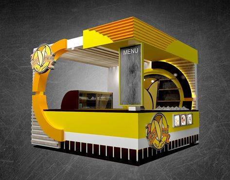 Ice Cream Kiosk, Waffle Shop, Gerobak Dorong, Mall Kiosk, Container Cafe, Food Kiosk, Food Stand, Food Cart Design, Bubble Waffle