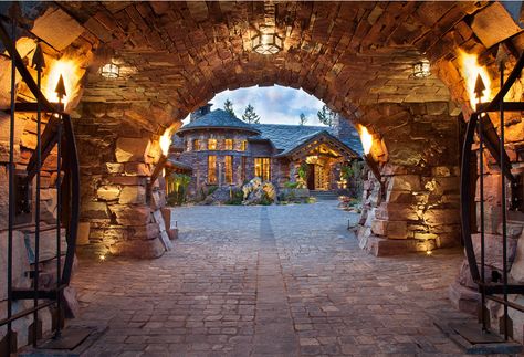 Located in Whitefish, Montana near Glacier National Park, Great Northern Lodge was designed and constructed with a grandeur and timelessness that is rarely found in much of today’s fast paced construction practices. Influenced by the solid stacked masonry constructed for Sperry Chalet in Glacier National Park, GNL uniquely exemplifies Parkitecture style masonry. Mountain Contemporary Home, Mountain Modern Home, Masonry Construction, Magical Castle, Montana Mountains, Mountain Cabins, Castle Decor, Architecture Ideas, Fantasy Homes