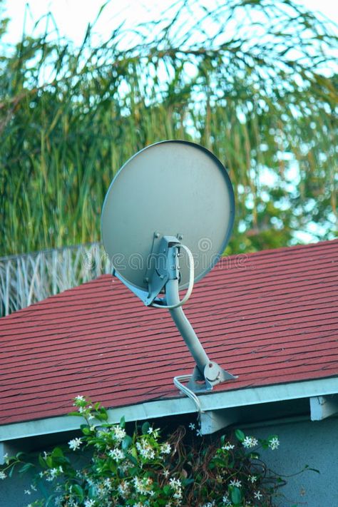 TV Satellite Dish. Satellite TV dish on the roof #Sponsored , #SPONSORED, #PAID, #Satellite, #dish, #Dish, #TV Dish Tv, Satellite Dish, Home Green, Satellite Tv, The Roof, Mirror Table, Stock Images Free, Roof, Photo Image