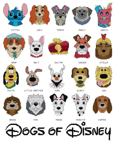 Dog Portrait Collection 30 Dogs Cross Stitch Pattern PDF - Etsy | Disney dogs, Disney drawings, Disney fun Dogs Cross Stitch, Snowflake Cross Stitch Pattern, Snowflake Cross Stitch, Disney Dogs, Disney Animals, Art Disney, Pinturas Disney, Cover Page, Disney Stuff