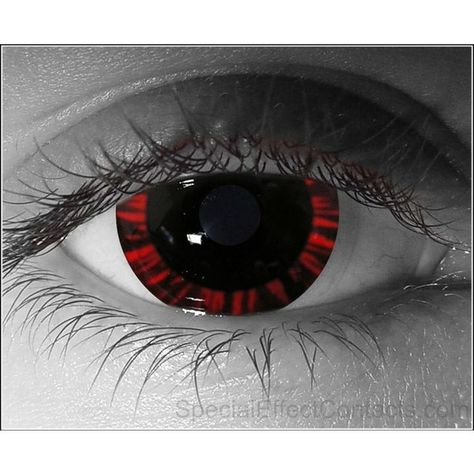 black and red contacts | Color Contacts | Pinterest ❤ liked on Polyvore featuring beauty products, makeup, eye makeup, eyes and beauty Black Eye Contacts, Red And Black Eye Makeup, Black Contacts, Red Contacts Lenses, Black Sclera, Black Contact Lenses, Zombie Eyes, Red Contacts, Costume Contact Lenses