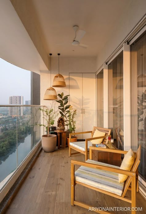 Indian Middle Class Living Room, Middle Class Living Room, Japandi Balcony, Balcony Designs, Balcony Design Ideas, Grey Bedroom Decor, Balcony Chairs, Apartment Decorating Living, Luxury Living Room Decor