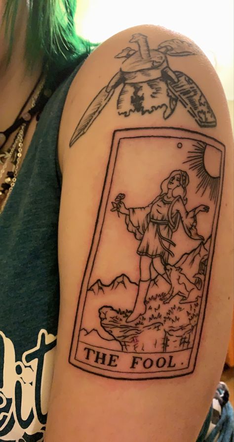 The Fool Tattoo, Fool Tattoo, Group Tattoos, Tarot Tattoo, Piercing Tattoo, Tattoo Inspo, Flash Tattoo, Sleeve Tattoos, The Fool