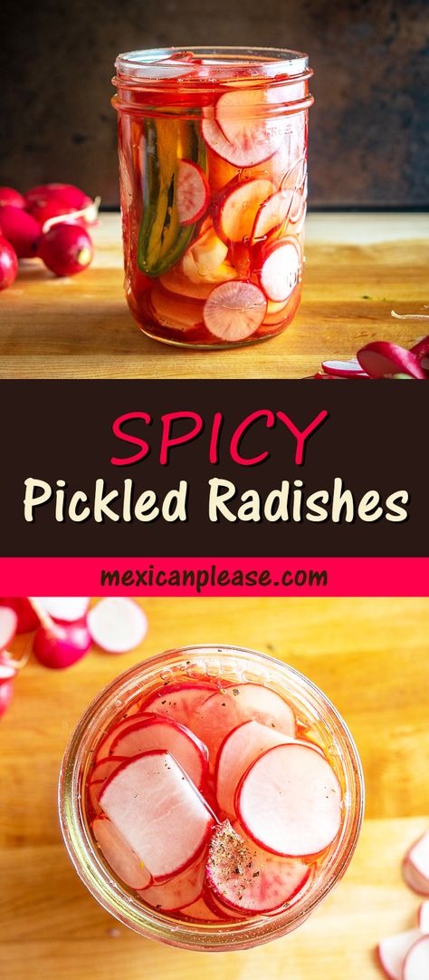 Pickle Radishes, How To Store Radishes, Koreansk Mad, Radish Recipe, Quick Pickled Radishes, Chicken Avocado Burger, Pickled Vegetables Recipe, Red Radish, Pickled Radish