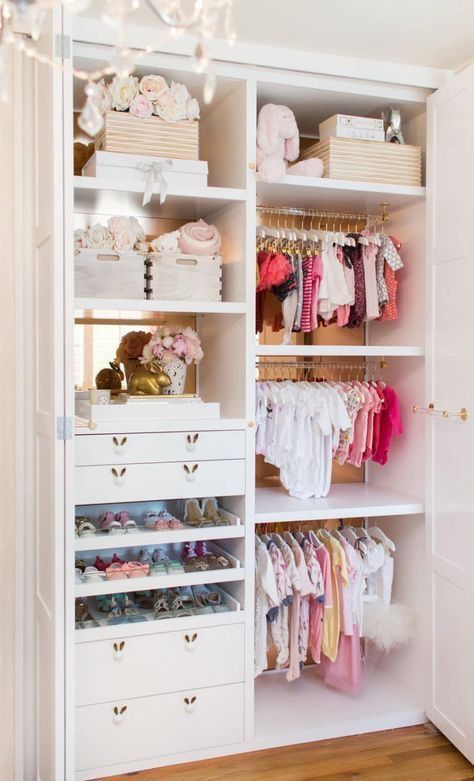 Nursery Closets, Baby Nursery Closet, Nursery Closet Organization, Baby Closet Organization, Baby Room Organization, Nursery Closet, Girl Nursery Room, Baby Closet, Baby Room Design