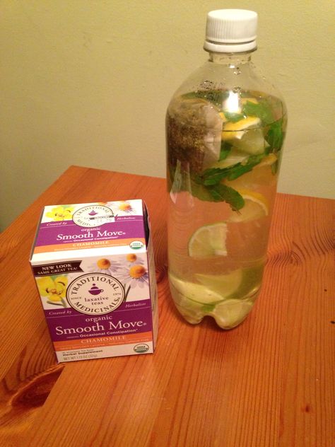 Half a lemon, half a lime, 15 mint leaves &1 tea bag of smooth move #detox #idrinkthesedaily Smooth Move Tea, Yoga Detox, Master Cleanse, Healthy Style, Water Enhancer, Detox Program, Juice Cleanse, Detox Water, Infused Water