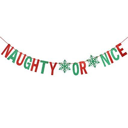 Amazon.com: Red & Green Glittery Naughty Or Nice Banner- Christmas Holiday Party Decorations,Xmas Party Decor,New Years Party,Home Decor: Toys & Games Christmas Bachelorette Party Theme, Bachelorette Sleepover, Christmas Bachelorette Party, Girls Christmas Party, Adult Christmas Party, Banner Christmas, Party Things, Bachelorette Ideas, Christmas Holiday Party