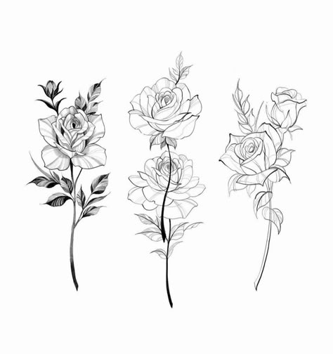 Tattoos Line Art, Stem Tattoo, Rose Tattoo Stencil, Rose Flower Tattoos, Linework Tattoo, Rose Tattoos For Women, Silhouette Tattoos, Black Girls With Tattoos, Delicate Tattoo