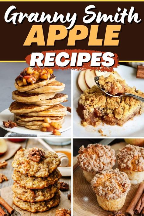 These Granny Smith apples recipes showcase the tart and juicy fruit in all its glory. From desserts to muffins to soup, there are plenty of ways to use Granny Smith apples. Granny Smith Apple Recipes, Granny Smith Apples Recipes, Apple Recipes Easy Healthy, Apple Cookies Recipes, Apples Recipes, Baked Apple Recipes, Apple Desserts Easy, Apple Breakfast, Apple Treat