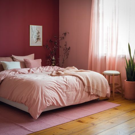 Colors That Go With Burgundy💜💜💖 Burgundy And Pink Bedroom, Magenta Bedroom Ideas, Magenta Bedrooms, Pink Green Bedrooms, Burgundy Room, Burgundy Bedroom, Cozy Bedroom Design, Pink Bedroom, Pink Room