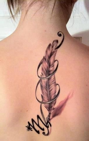 35 Brilliant Scorpio Tattoo Ideas Tattoo Plume, Quill Tattoo, Feather Tattoo Colour, Feather Tattoo Meaning, Tattoo Feather, Scorpio Tattoo, Feather Tattoo Design, Scorpion Tattoo, Writing Tattoos